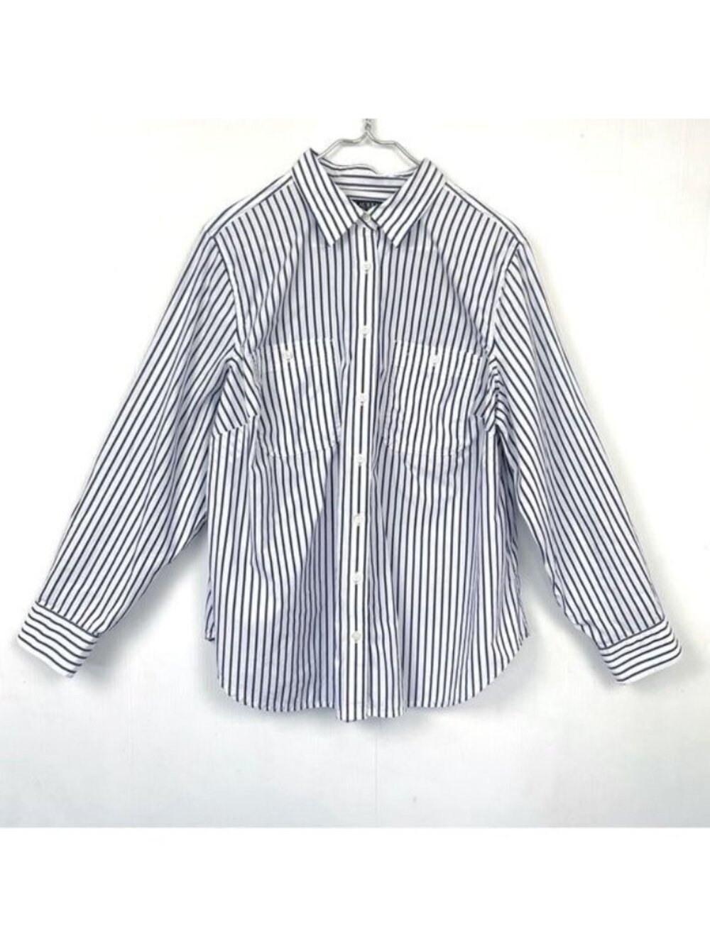 Lauren Ralph Lauren black label striped blue and white Dress Shirt Non Iron 1X